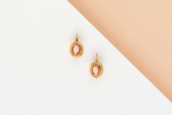 18 CT. Yellow Gold Earrings - Cameo