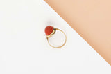 18 CT. Yellow Gold Ring - Blood Coral