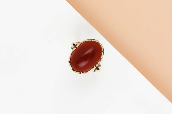 14 CT. Yellow Gold Ring - Carnelian