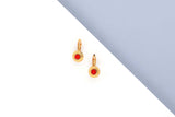 18 ct. Yellow Gold Earrings - Blood Coral