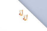 18 ct. Yellow Gold Earrings - Blood Coral