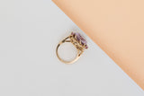 14 ct. Yellow Gold Ring - Amethyst - Size 54