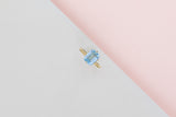 18 ct. Yellow Gold Ring - Blue Topaz - Size 57