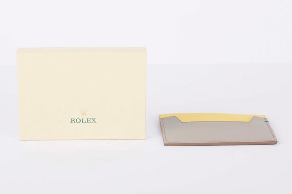 Rolex Card Holder 'Grey & Yellow - Leather'
