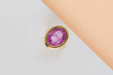 18 ct. Yellow Gold Ring - Synthetic Tourmaline - Size 56