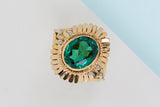 18 ct. Yellow Gold - Synthetic Tourmaline - Size 57