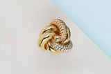 18ct. Yellow, White and Rose Gold Ring - Size 55