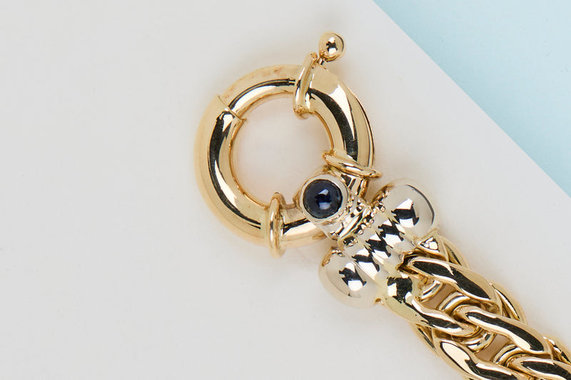 18ct. Yellow Gold Bracelet - Sapphire - 19CM