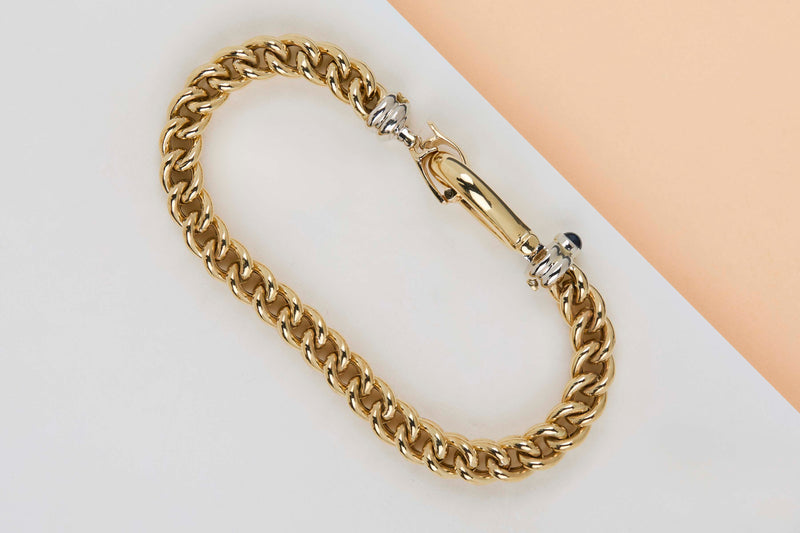 18ct. Yellow Gold Bracelet - Sapphire - 20CM