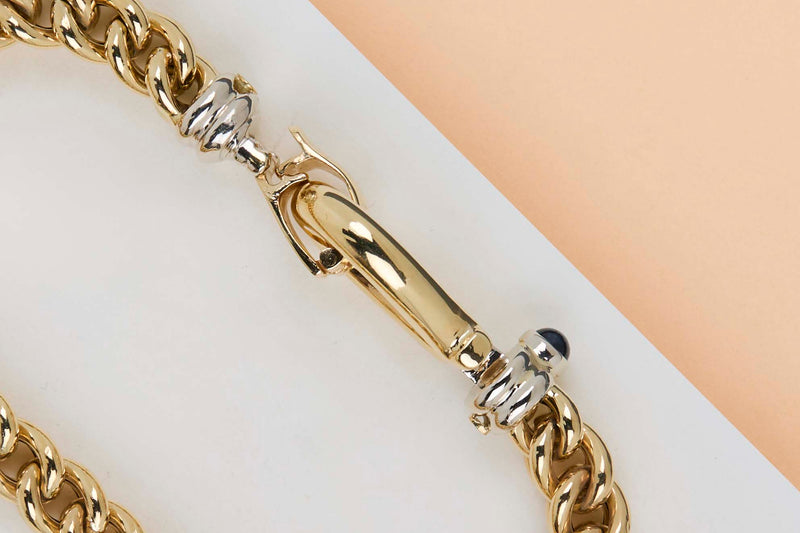 18ct. Yellow Gold Bracelet - Sapphire - 20CM