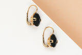 18 ct. Rose Gold Earrings - Onyx