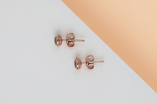 18 ct. Rose Gold Earrings - Mountain Crystal
