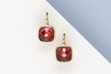 18 ct. Yellow Gold Earrings - Garnet