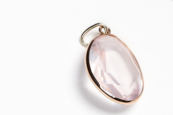 18 ct. Yellow Gold Pendant - Rose Quartz