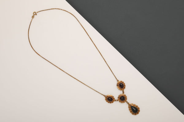 14 ct. Yellow Gold Necklace - Garnet