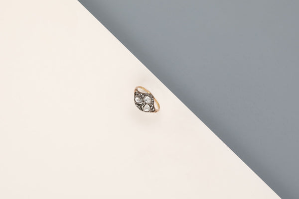 14 ct. Rose Gold Ring - Old Cut Diamonds