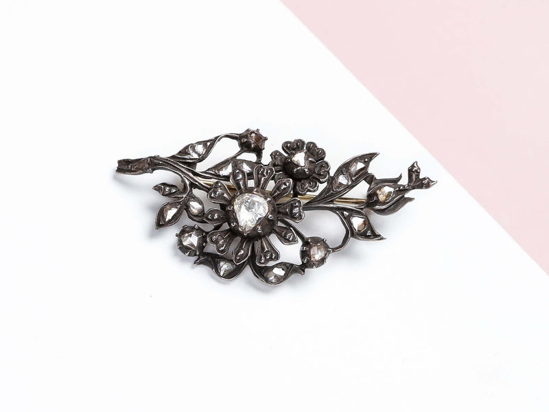 Silver & Yellow Gold Broche