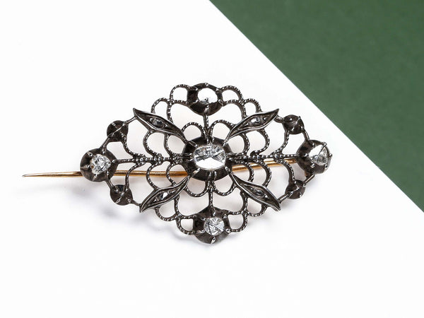Silver & Yellow Gold Broche