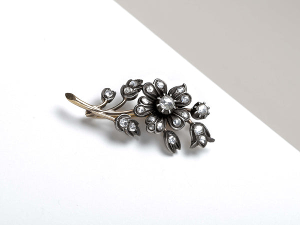 Silver & Yellow Gold Broche