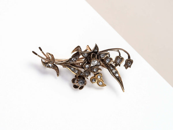 Gold Brooch - Diamonds